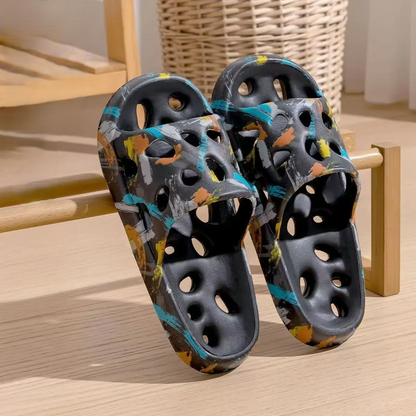 Bathroom specific hollow out anti slip slippers