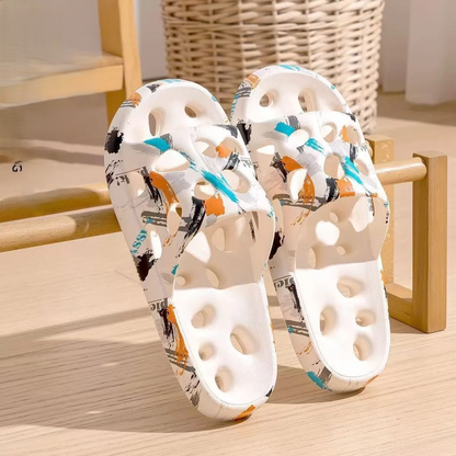 Bathroom specific hollow out anti slip slippers