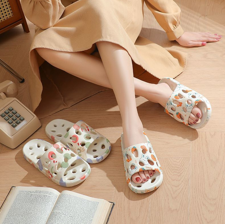 Bathroom specific hollow out anti slip slippers
