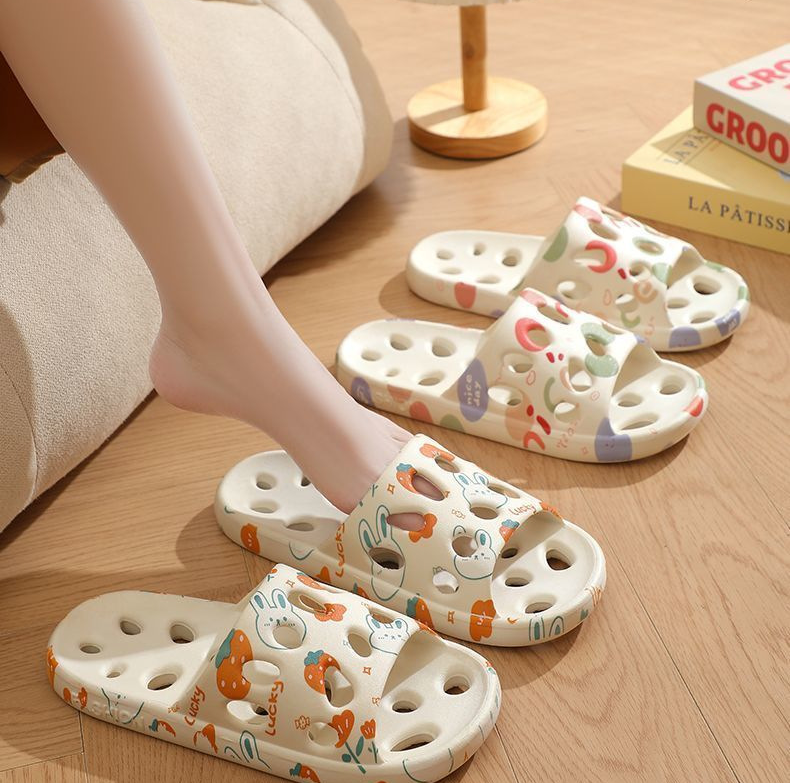 Bathroom specific hollow out anti slip slippers