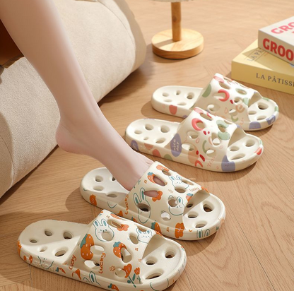Bathroom specific hollow out anti slip slippers