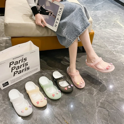 Jelly cartoon women's beach slippers