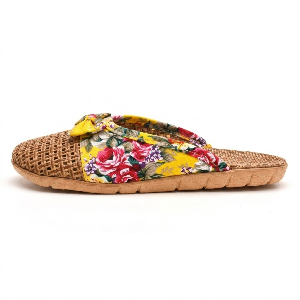 Linen woven women's slippers