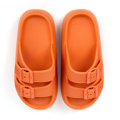 Light luxury double button thick soled slippers