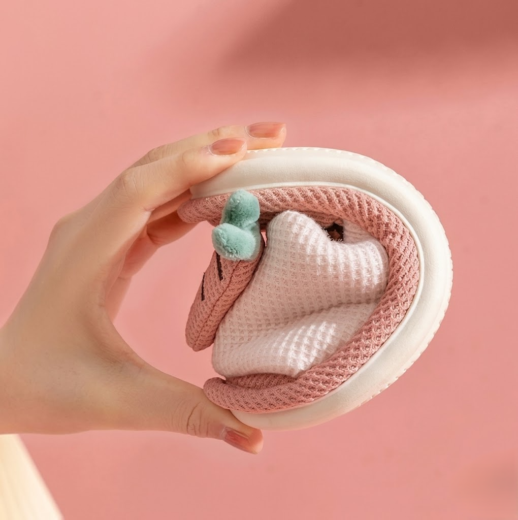 Four season anti slip linen slippers for children