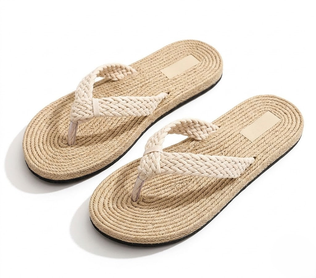 Women's Braided Hemp Flip Flops
