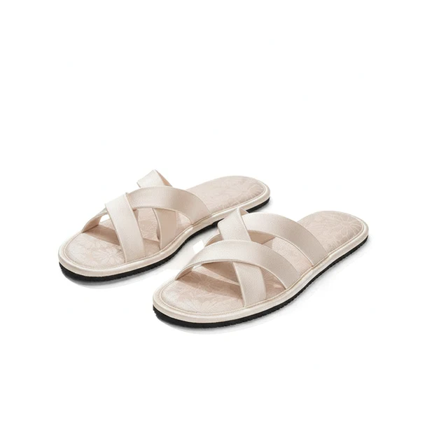 Satin Cross Strap Slides