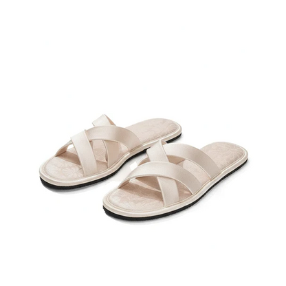 Satin Cross Strap Slides
