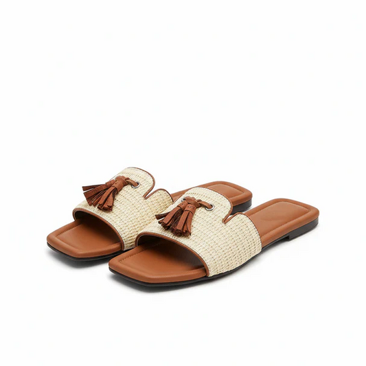 Chic Woven Tassel Summer Slides