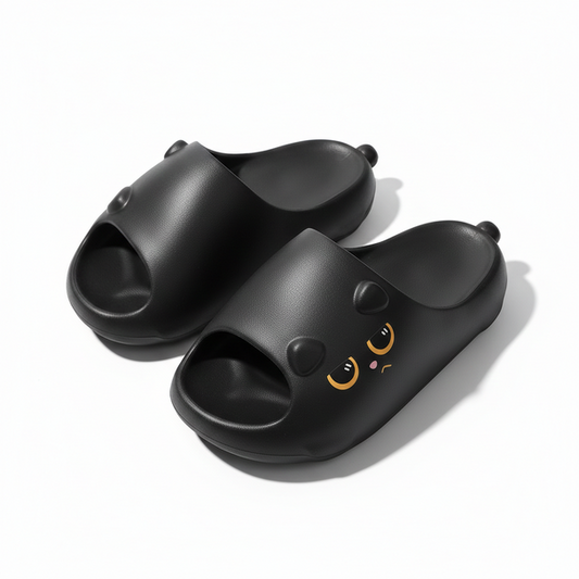 Quirky Cat Face Chunky Slides