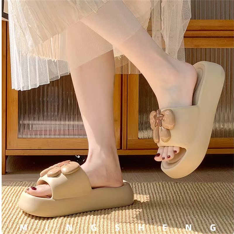Comfortable summer bow women's slippers