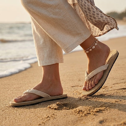 Women's Braided Hemp Flip Flops