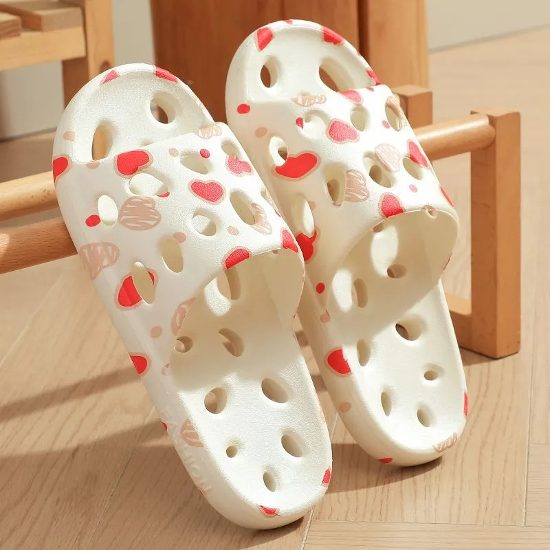 Bathroom specific hollow out anti slip slippers