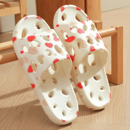 Bathroom specific hollow out anti slip slippers