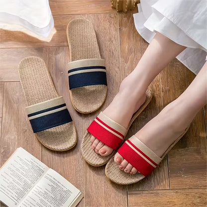 Natural Linen Slippers