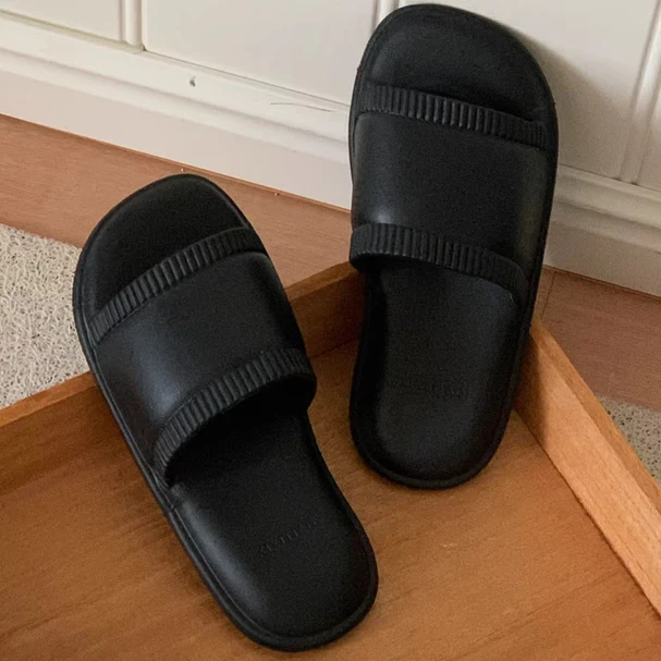 Minimalist Ribbed Soft Shower Slides