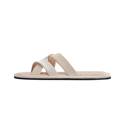 Satin Cross Strap Slides