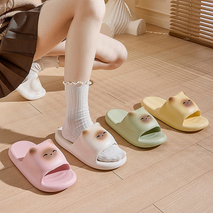 Cute Cat Face Slide Sandals