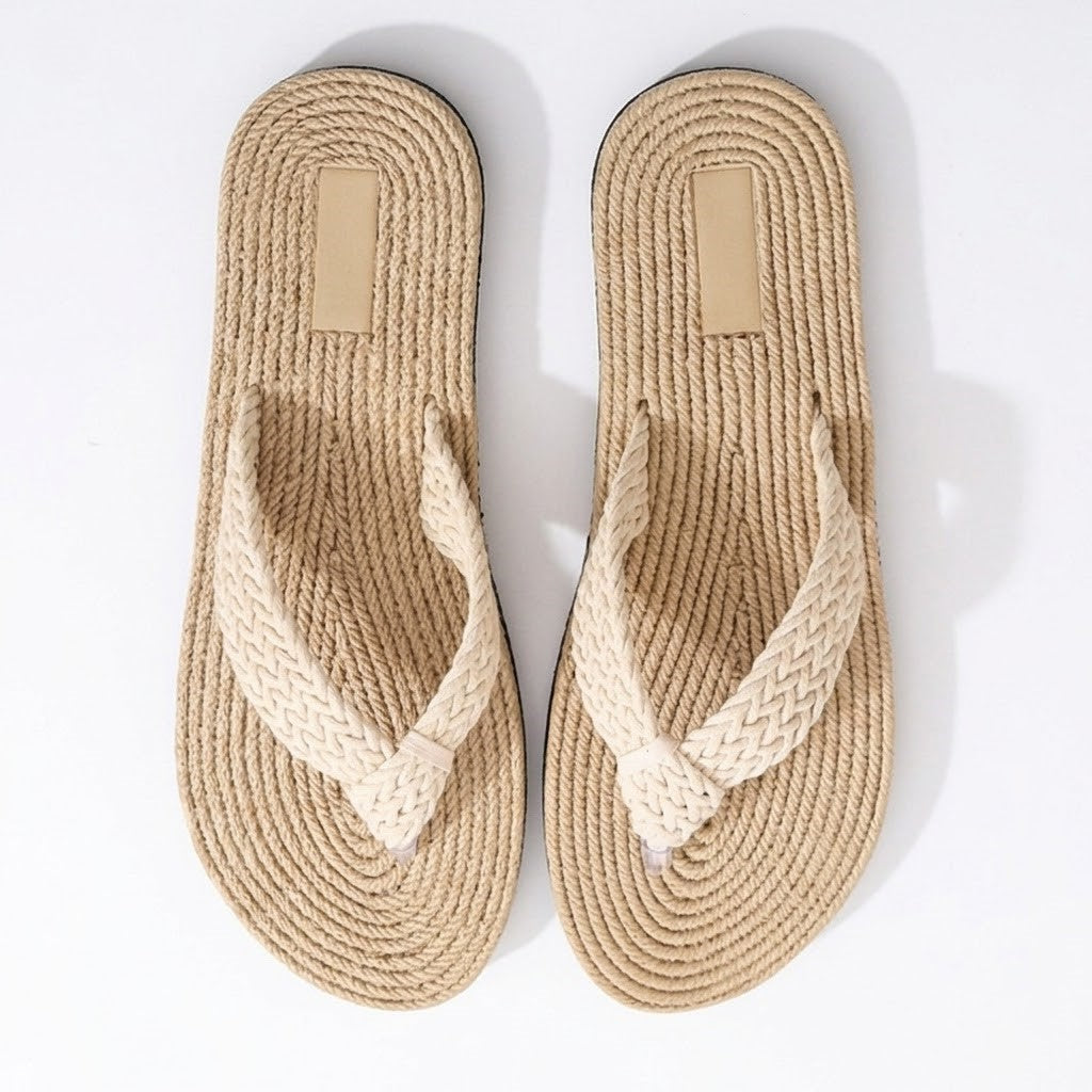 Women's Braided Hemp Flip Flops