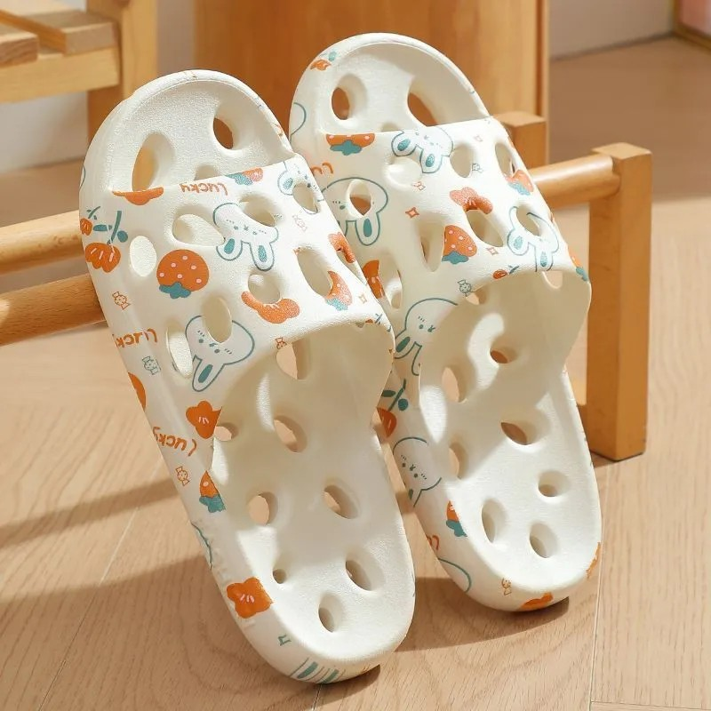 Bathroom specific hollow out anti slip slippers
