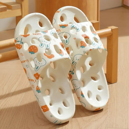 Bathroom specific hollow out anti slip slippers
