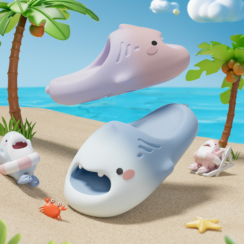 Cute cartoon shark children's slippers