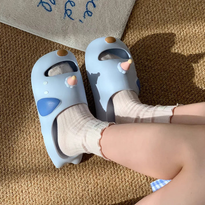 Playful Party Dog EVA Slides