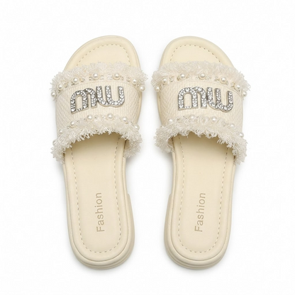 French style one character beach soft soled slippers