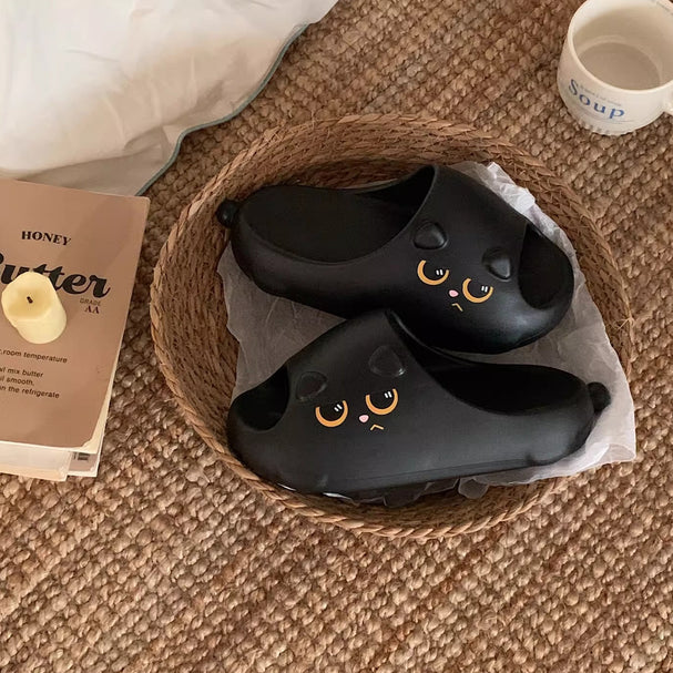 Quirky Cat Face Chunky Slides
