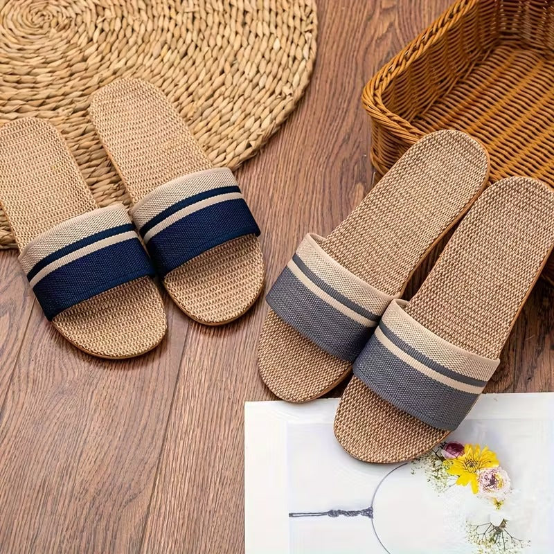 Natural Linen Slippers