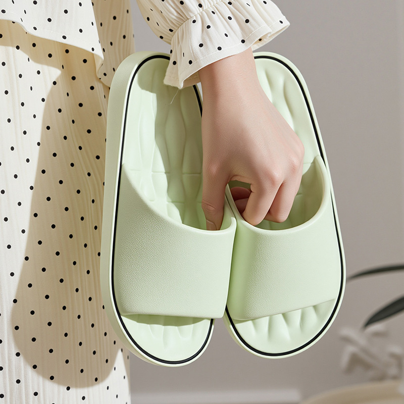 Bamboo couple household soft soled slippers
