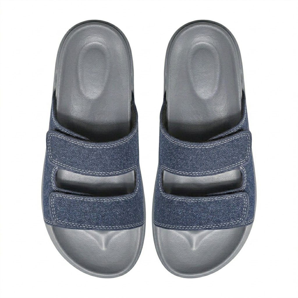 Couple leather soft soled beach sandals