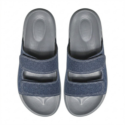 Couple leather soft soled beach sandals
