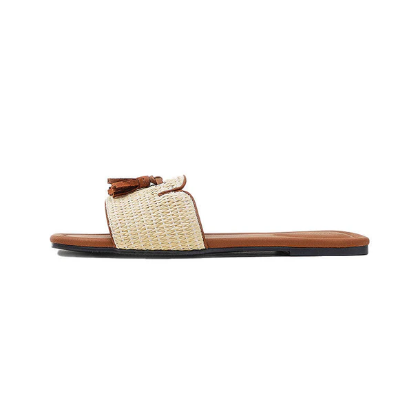 Chic Woven Tassel Summer Slides