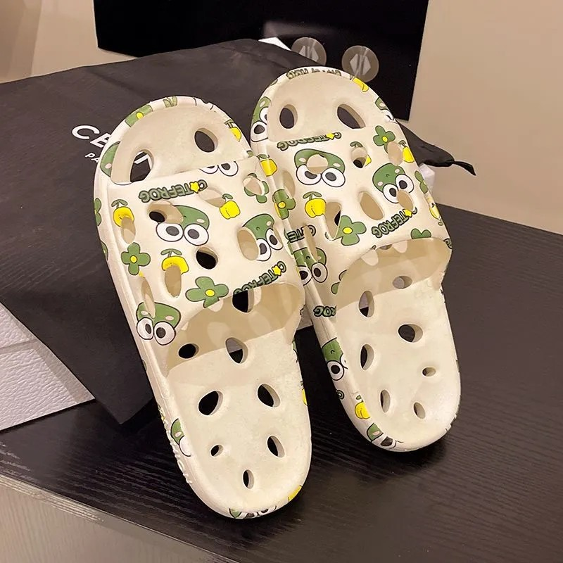 Bathroom specific hollow out anti slip slippers