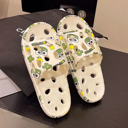 Bathroom specific hollow out anti slip slippers
