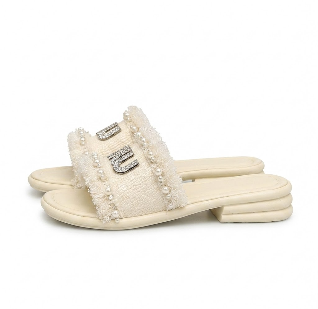 French style one character beach soft soled slippers