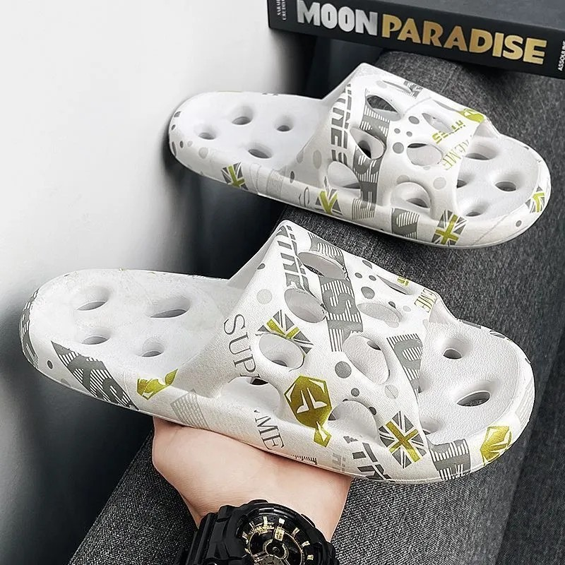 Bathroom specific hollow out anti slip slippers