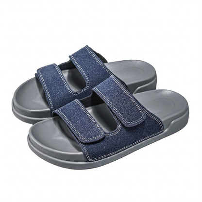 Couple leather soft soled beach sandals