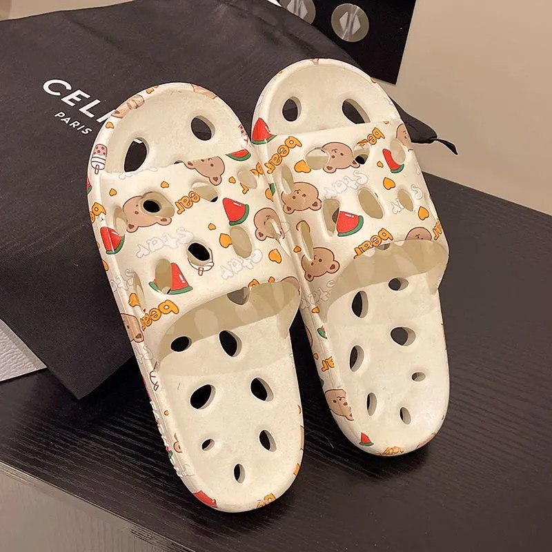 Bathroom specific hollow out anti slip slippers