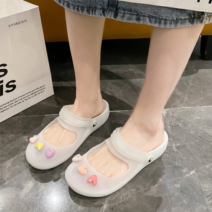 Jelly cartoon women's beach slippers