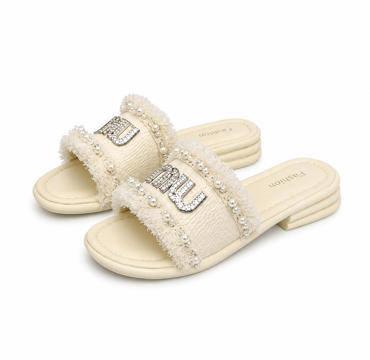 French style one character beach soft soled slippers