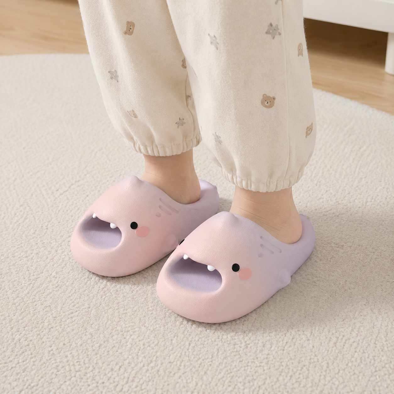 Cute cartoon shark children's slippers