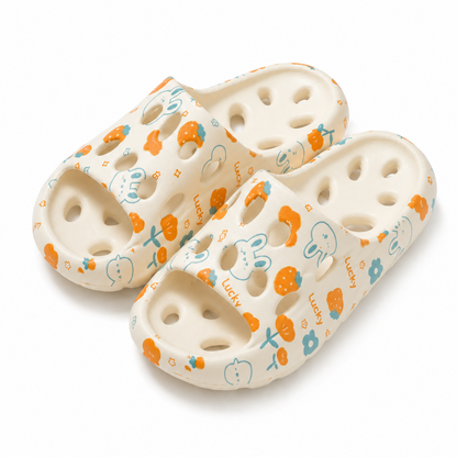 Bathroom specific hollow out anti slip slippers