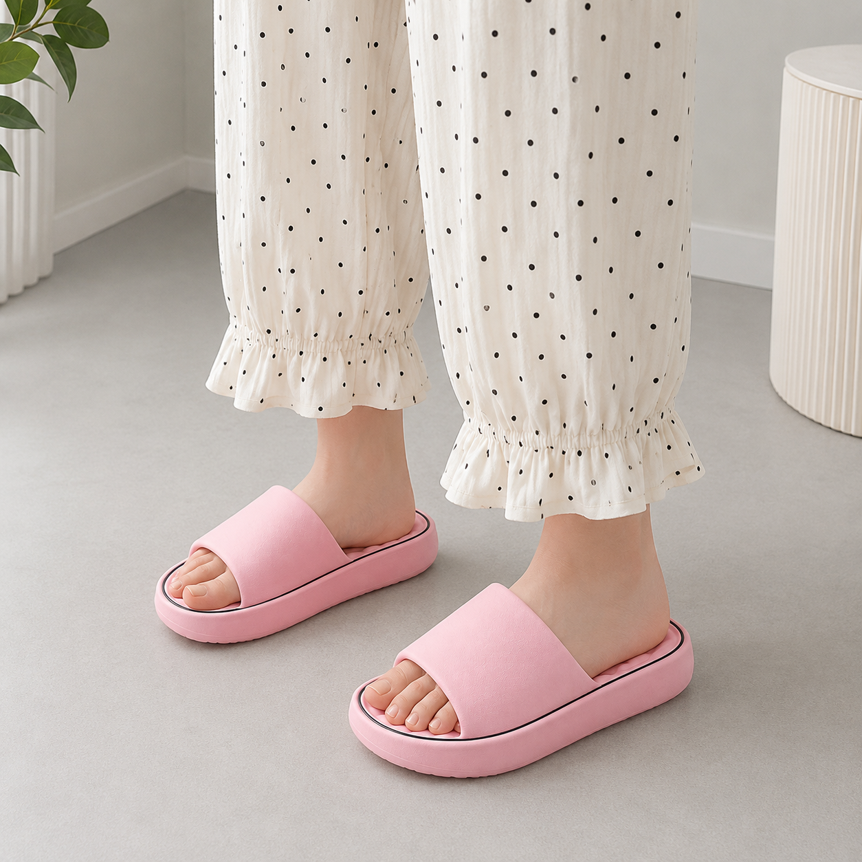 Bamboo couple household soft soled slippers
