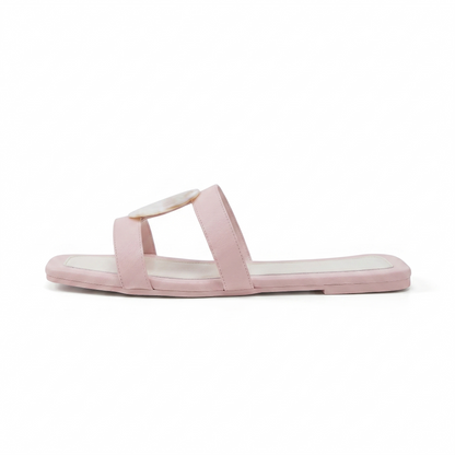 Chic Shell Decor Flat Slides