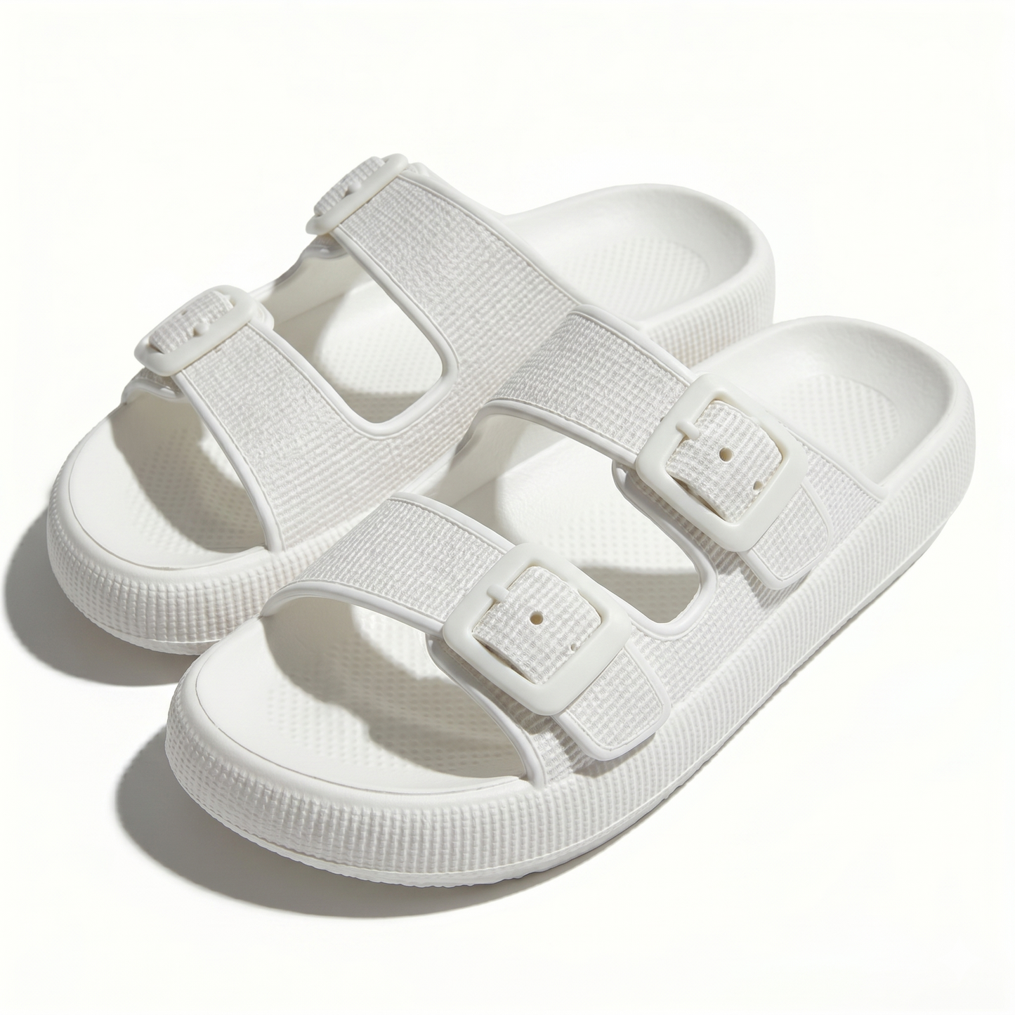 Light luxury double button thick soled slippers