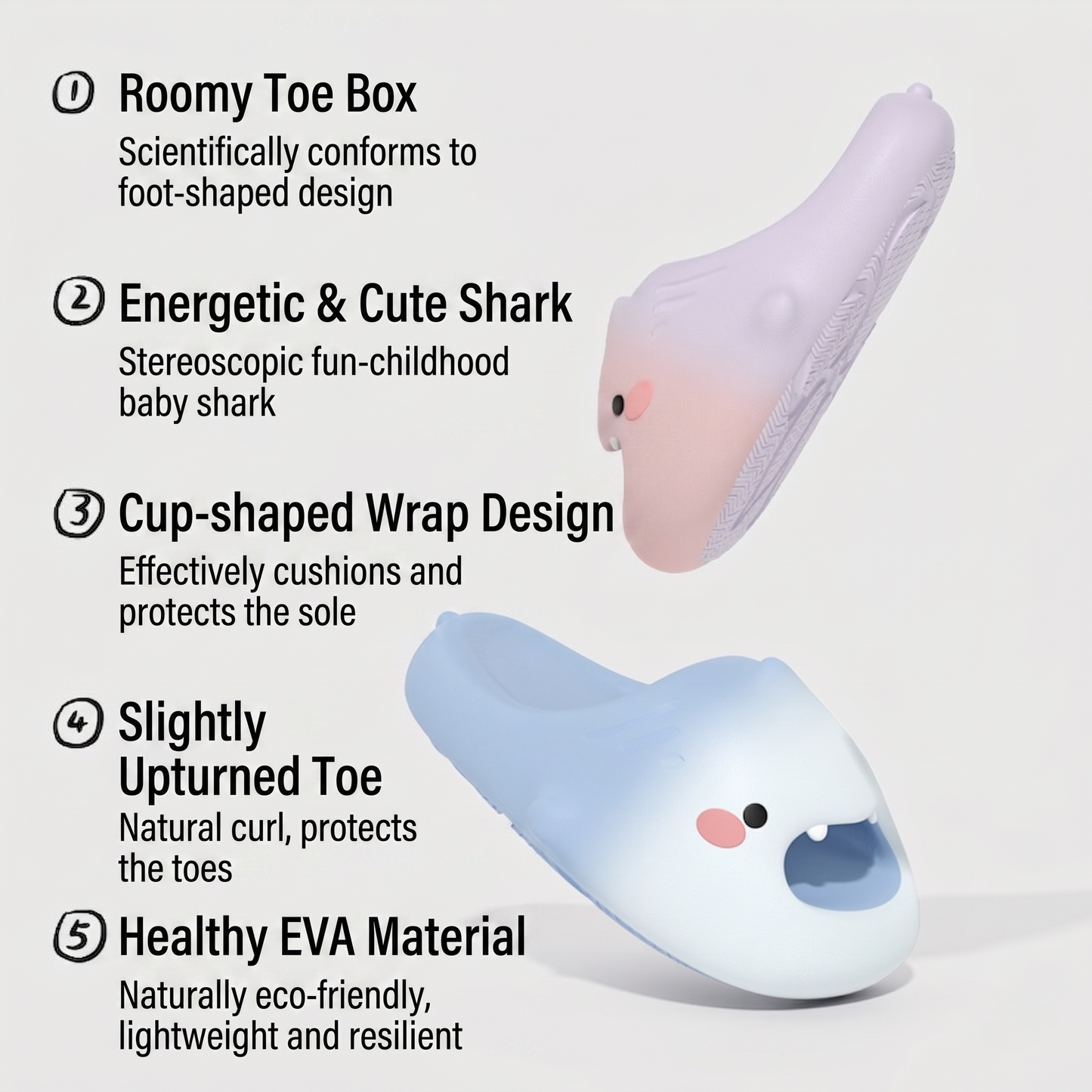 Cute cartoon shark children's slippers