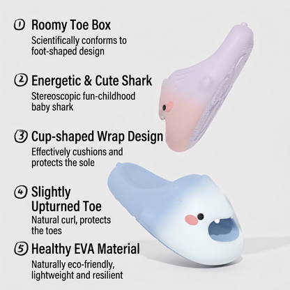 Cute cartoon shark children's slippers