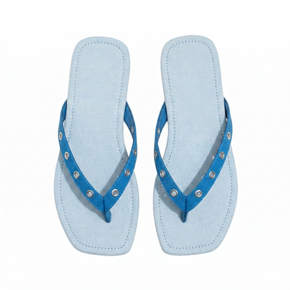 Grommet Canvas Beach Flip Flops